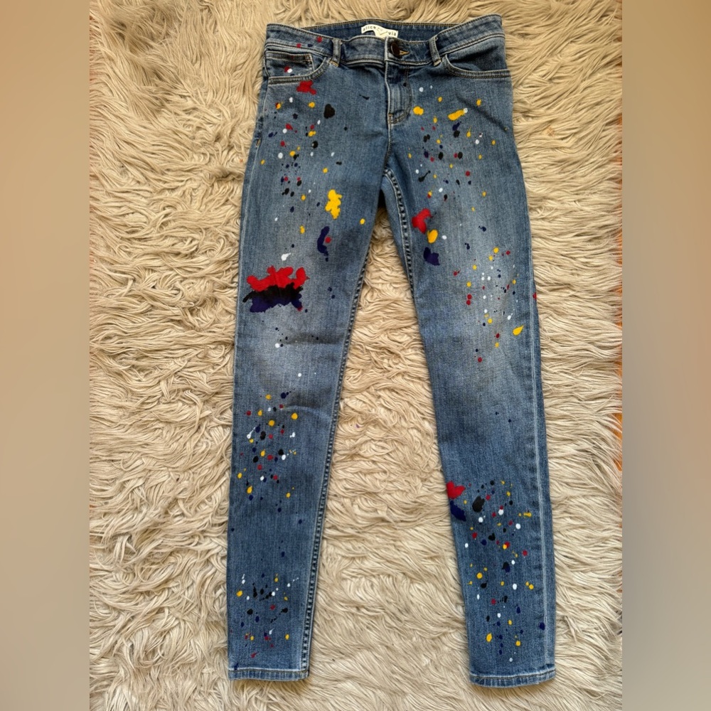 Alice & Olivia Paint Splatter jeans